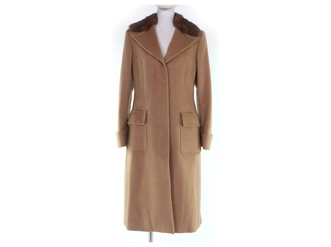 Casaco de pele de vison camel Max Mara Bege Camelo