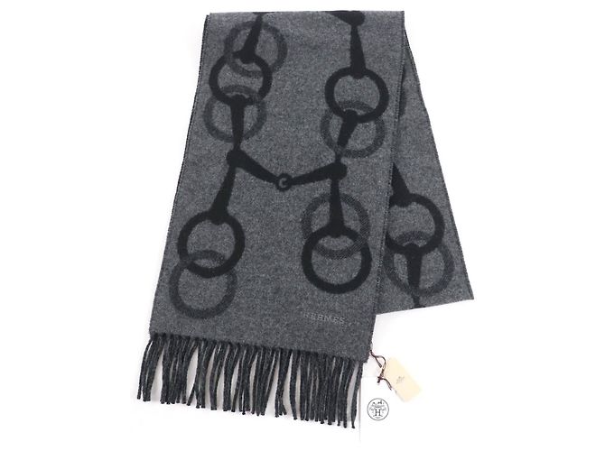 Bufanda de cachemira Hermès Any Mall Castaño Negro
