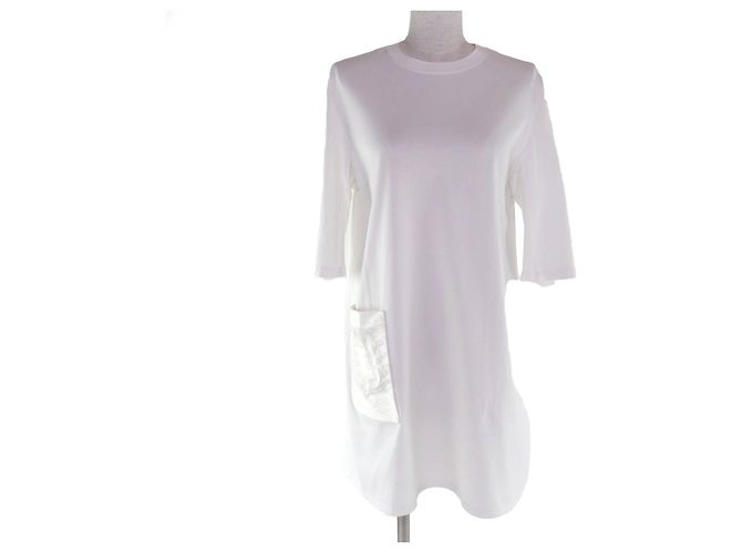 Hermès Vestido de algodón 34 Blanco