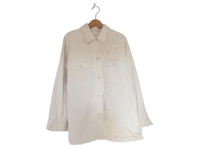 Autre Marque Giacca camicia in velluto a coste Babylone Crudo