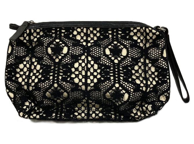 Dries Van Noten Strick-Clutch Schwarz