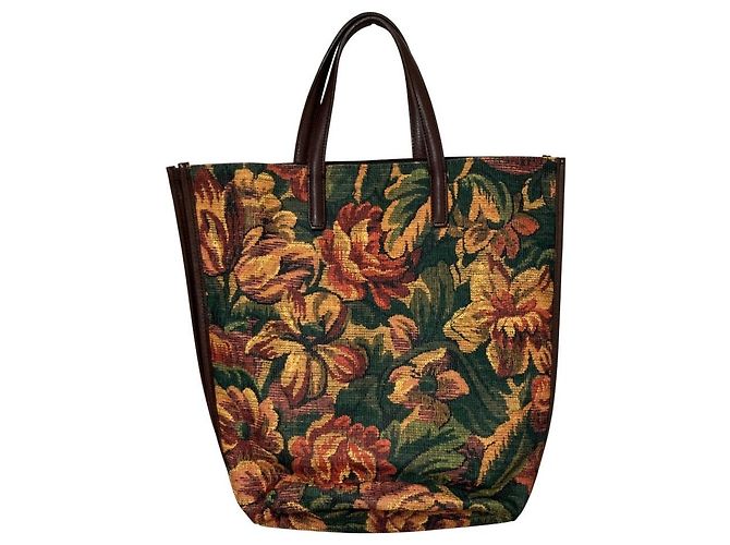 Autre Marque Saco Tote de Flores TOPKAPI TREASURE Marrom Verde