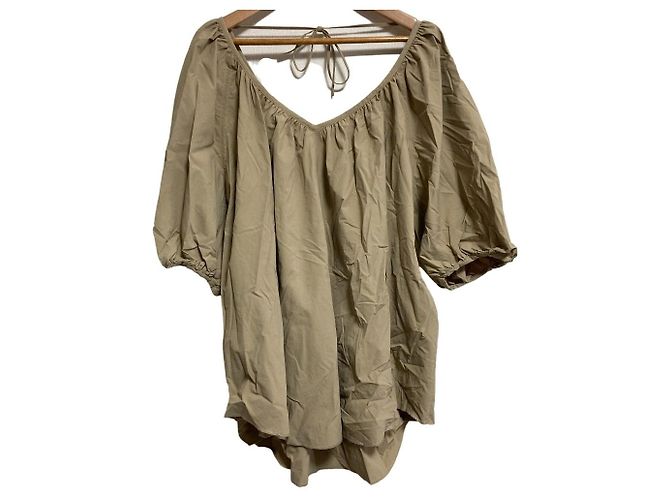 Autre Marque BED&BREAKFAST 2way Stretch Gathered Pullover Beige