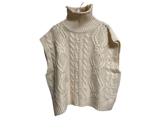 Autre Marque URBAN RESEARCH Chaleco de punto Aran Blanco Crudo