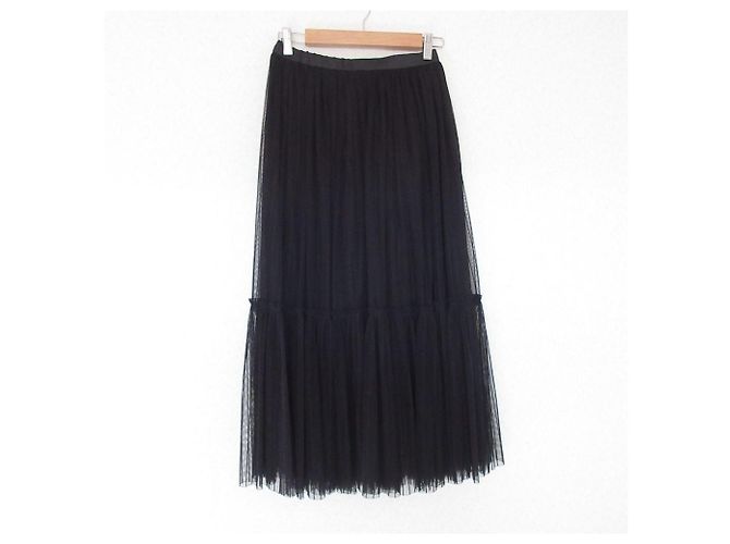 Autre Marque Gonna lunga in tulle a strati ROPE Nero