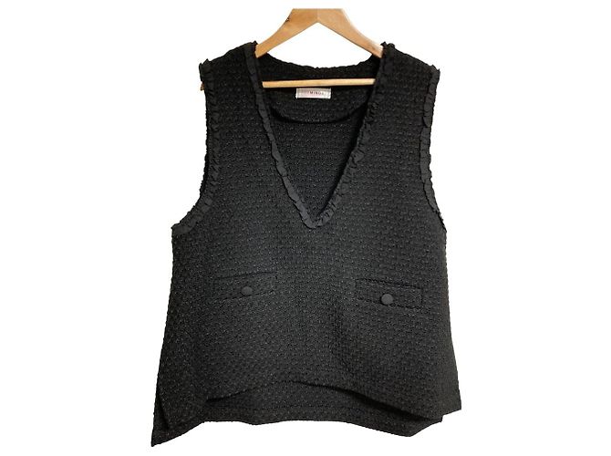 Autre Marque UNMINOU Tweed-Weste Schwarz
