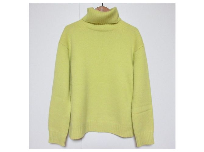 Autre Marque Drawer 7G Kaschmir-Rollkragenpullover Gelb