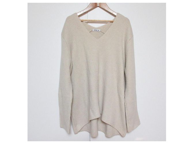 Autre Marque EVERYDAY I LIKE. Lia V-Ausschnitt Strickpullover Beige