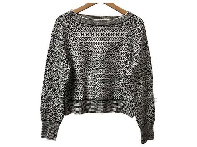 Pull en maille cachemire Fair Isle theory Noir