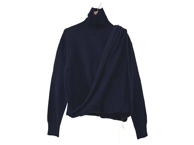 Autre Marque Beauty & Youth ROKU LOOP Turtle Neck Long Knit Blue Navy blue