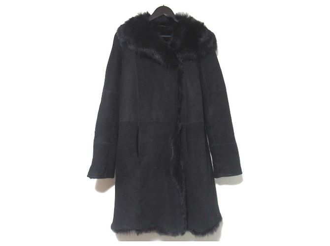 Autre Marque Joseph Shearling Mantel Schwarz