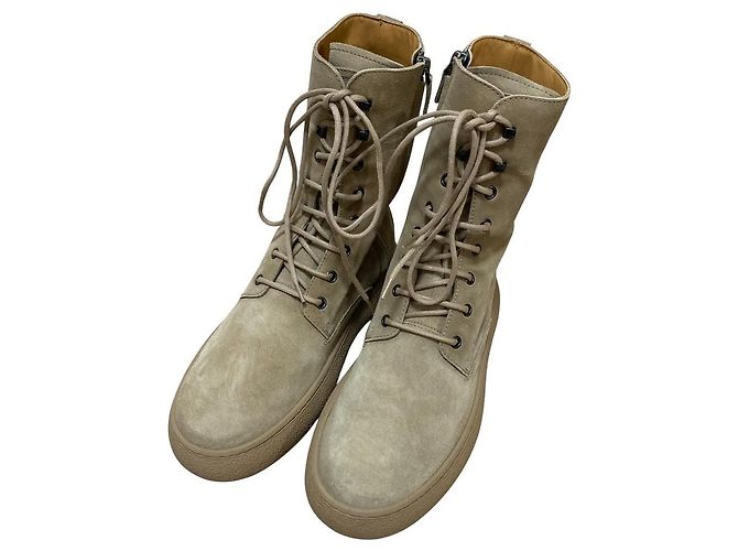 Tod's Tod’s Gommini Leder-Schnürstiefel Beige