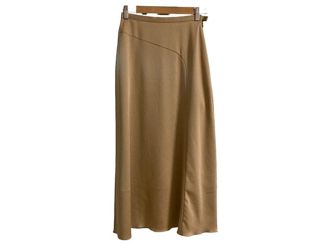 Autre Marque Falda acampanada de satén IENA Beige