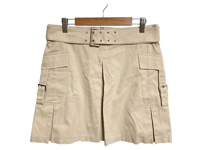 S Max Mara Wool Mini Skirt Beige