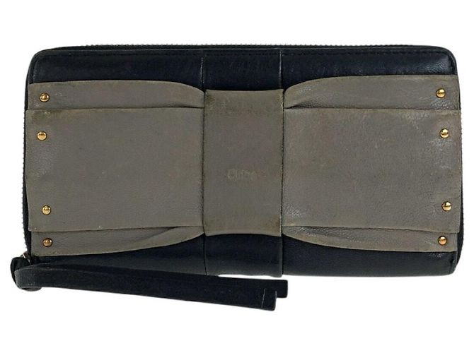 Chloé Portafoglio lungo in pelle Chloe June Nero