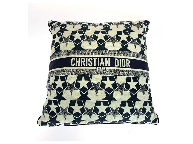 Autre Marque Cuscino ricamato in tela Dior HYP02ASC1U Blu