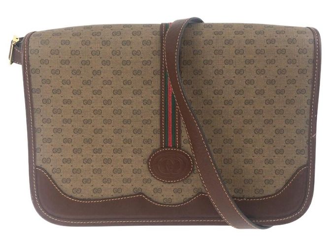 Bolsa de Ombro em Couro Gucci Sherry Line Marrom