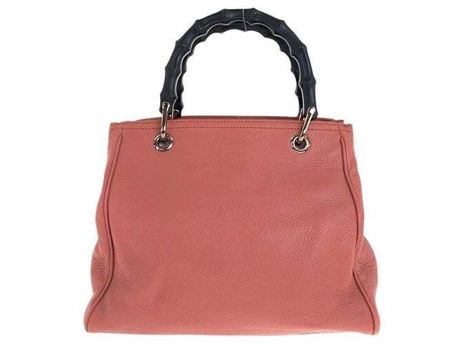Saco Tote em couro Gucci Bamboo Rosa
