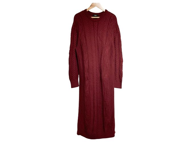 Theory Strickkleid mit Zopfmuster Lila