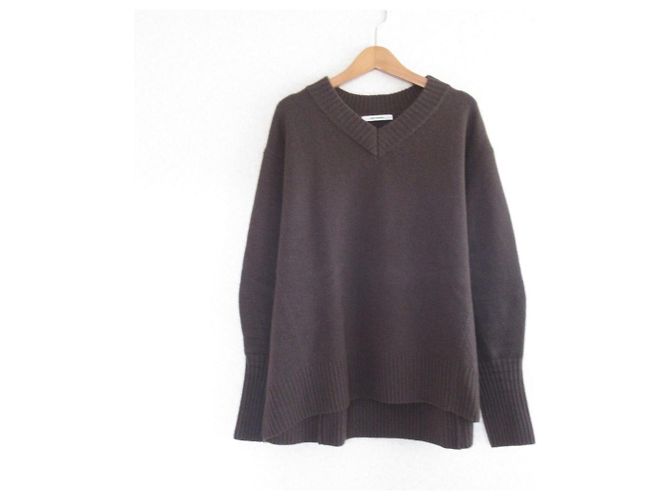 Autre Marque URBAN RESEARCH Strickpullover mit V-Ausschnitt Braun Dunkelbraun