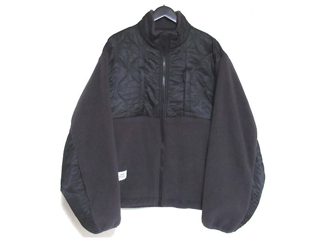 Autre Marque LIBERE Nylon Zip Up Fleece Jacket Brown