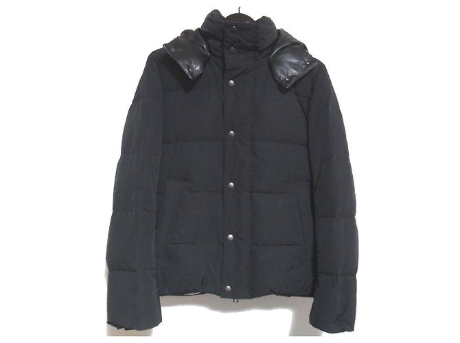 Autre Marque Casaco de couro e penugem wjk Preto