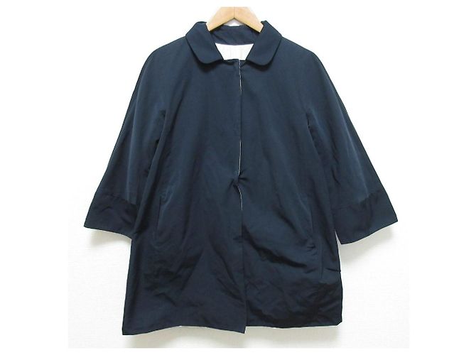 Max Mara Reversible Wool Coat Blue Navy blue