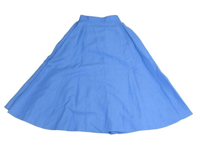 Autre Marque Falda BLAMINK de algodón y lino Azul