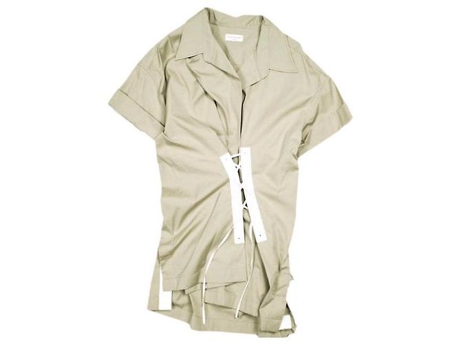 Dries Van Noten CLICK 8329 W.W.SHIRT Camisa de algodón Beige Arena