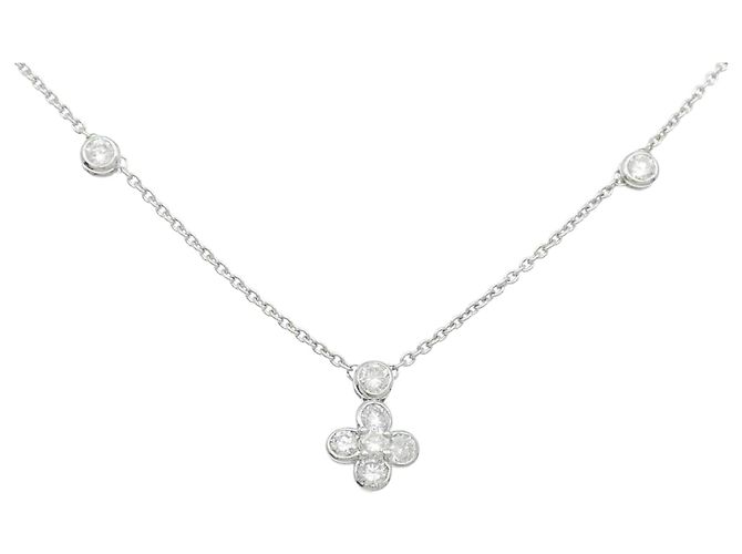 Autre Marque Colar de Diamantes PT900 PT850 Prata