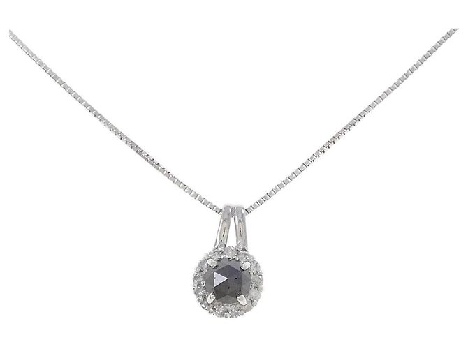 Autre Marque Collana in oro bianco Au750 e diamanti Argento