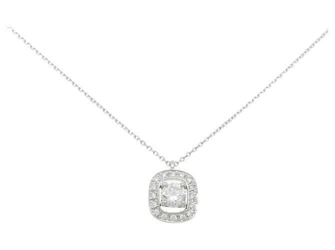 Autre Marque Diamantenhalskette PT900 PT850 Silber