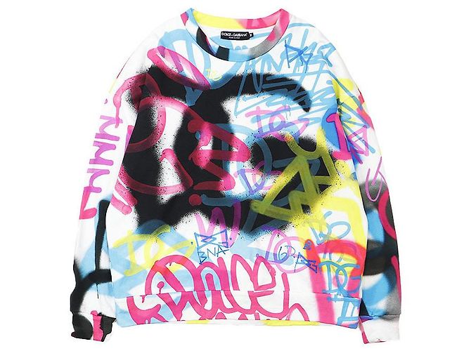 Dolce & Gabbana Sudadera de algodón Dolce&Gabbana Graffiti DG Logo Multicolor