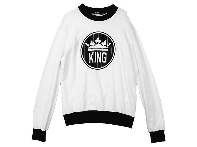 Dolce & Gabbana Dolce&Gabbana Sweatshirt aus French Terry Baumwolle Schwarz Weiß