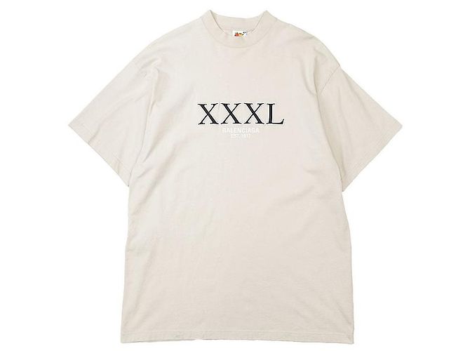 T-shirt de algodão com bordado Balenciaga Branco Fora de branco