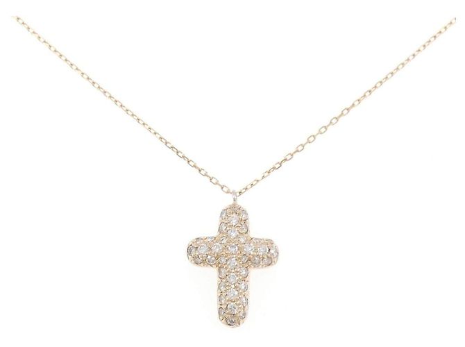 Autre Marque Collana Croce Diamanti Au750 Rosa