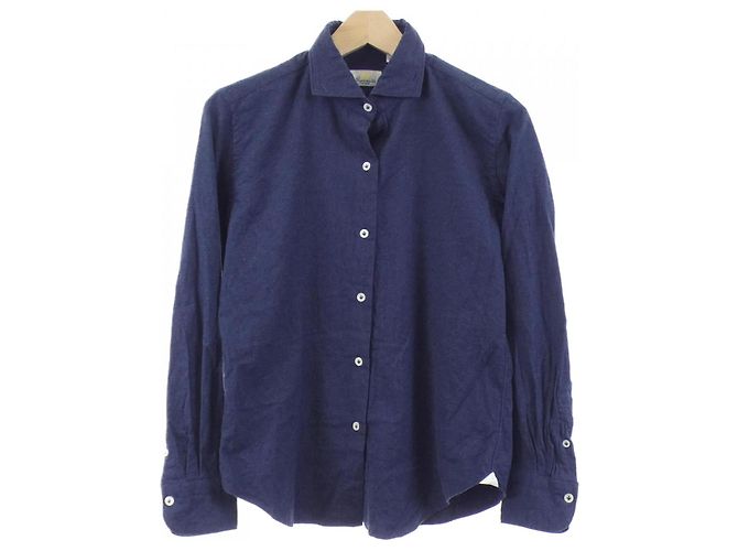 Autre Marque Camicia Giannetto in misto cashmere Blu Blu navy