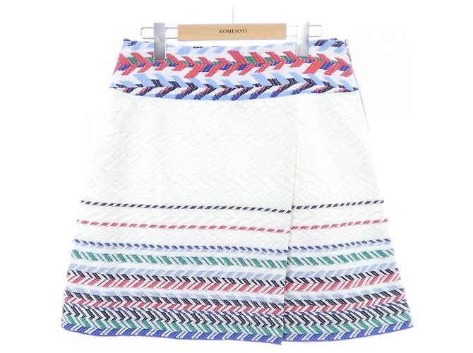 Falda de lamé Chanel Blanco