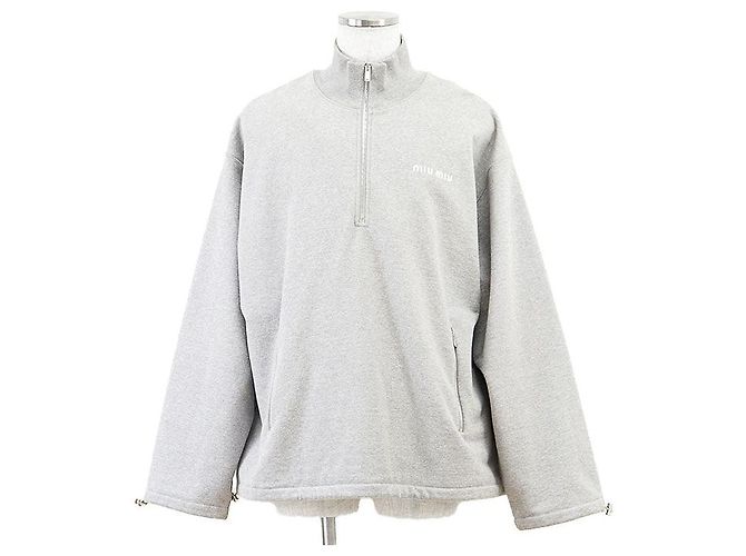 Sudadera de algodón bordada Miu Miu Castaño