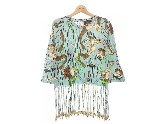 Top de algodón Loewe Marrón Azul Verde Castaño