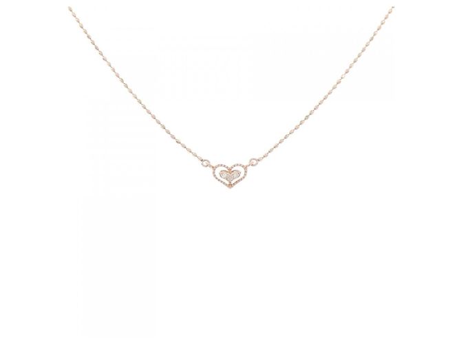 Autre Marque Collar K10 Pink Gold Diamond Rosa