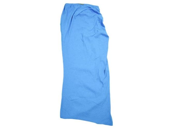 Autre Marque PRANK PROJECT Saia Twisted Skirt em malha de algodão Azul