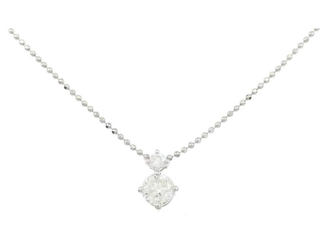 Autre Marque Diamantenhalskette PT900 PT850 Silber