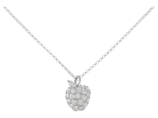 Autre Marque Platin-Diamant-Halskette Silber