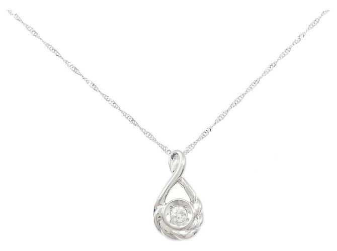 Autre Marque Collana in platino e diamanti Argento