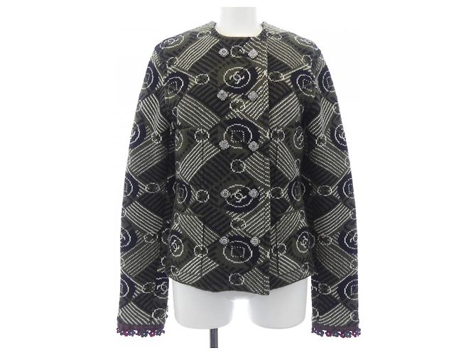 Chanel LOOK25 Collarless Jacket Green