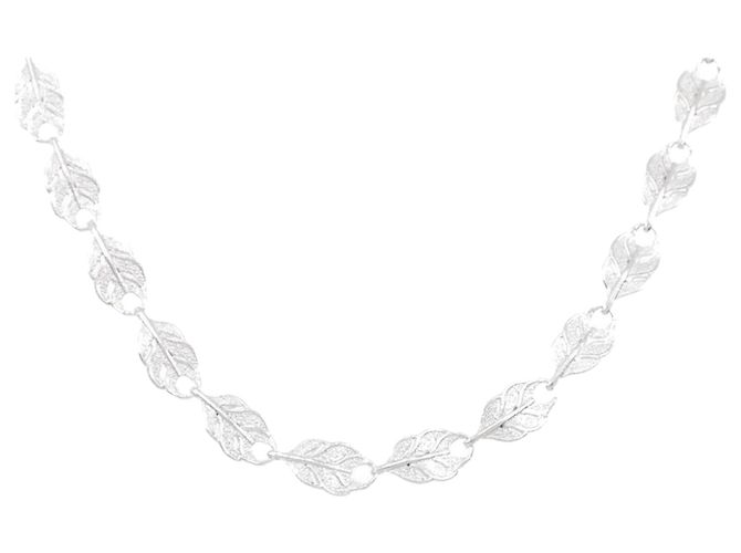Autre Marque Collar de Hoja PT850 Plata