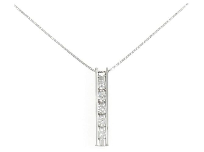 Autre Marque Collar de diamantes PT900 PT850 Plata