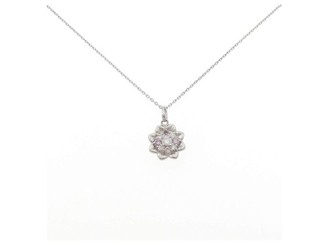 Autre Marque Diamantenhalskette Pt900/Pt850 Silber