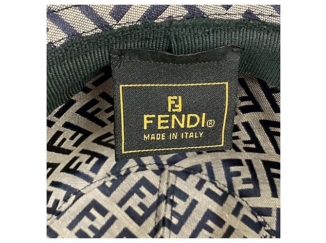 Fendi Cotton Polyester Bucket Hat Blue